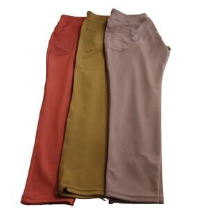 NWOT Pop Fit Women's Jane Leggings SET OF 3, Pink, Green, Gray, sz Large